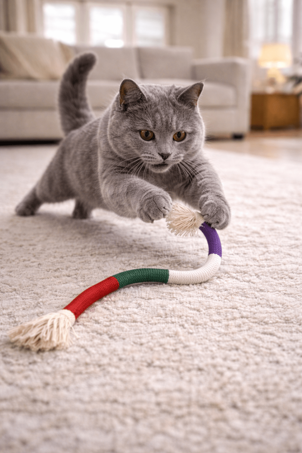 Jouet pour chat contre l’ennui – Fil interactif stimulant - Paw Studio