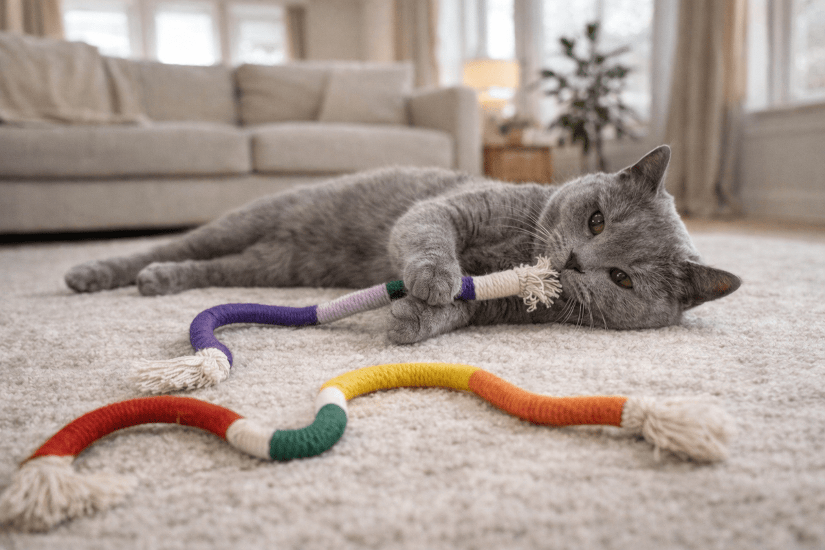 Jouet pour chat contre l’ennui – Fil interactif stimulant - Paw Studio